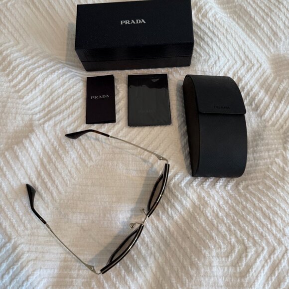 Cat Eye Tortoise Shell Prada Sunglasses with Gold Accents Prada Accessories main image 3